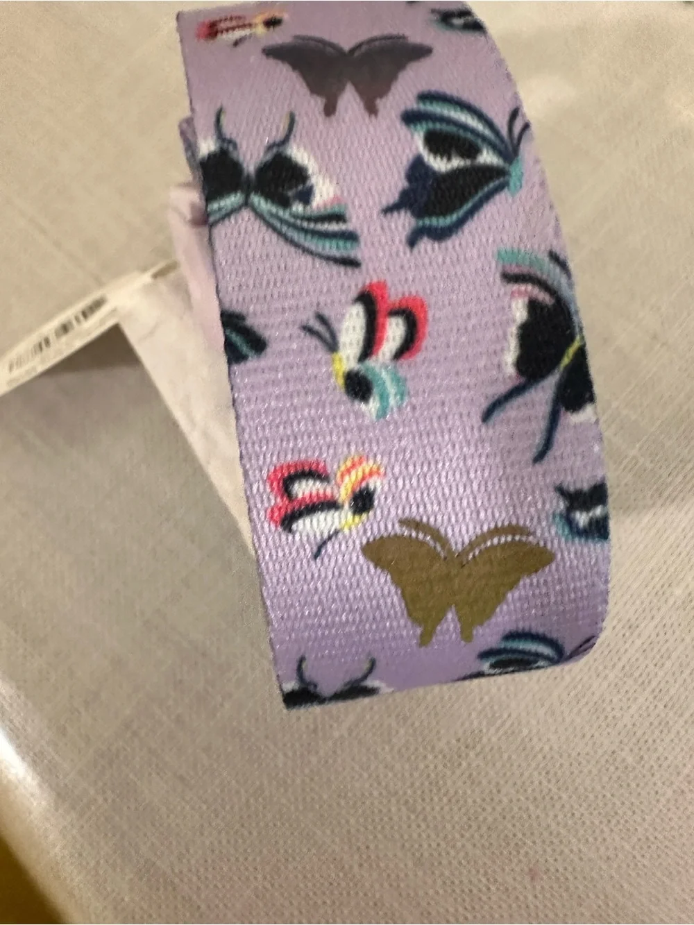 Vera Bradley Break Away- Speed Clip Wide Lanyard Lavender Butterflies NWT